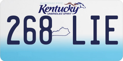 KY license plate 268LIE
