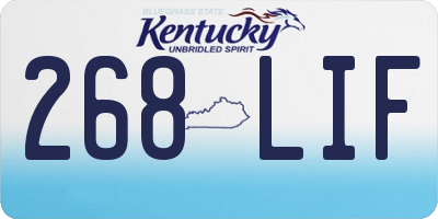 KY license plate 268LIF