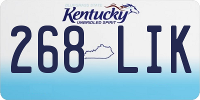 KY license plate 268LIK