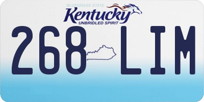 KY license plate 268LIM