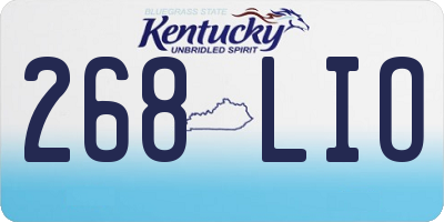 KY license plate 268LIO