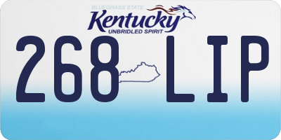 KY license plate 268LIP