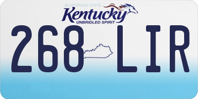 KY license plate 268LIR
