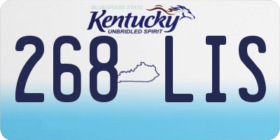 KY license plate 268LIS