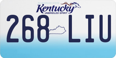 KY license plate 268LIU