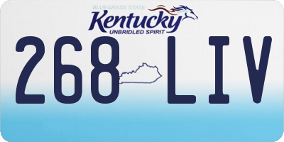 KY license plate 268LIV