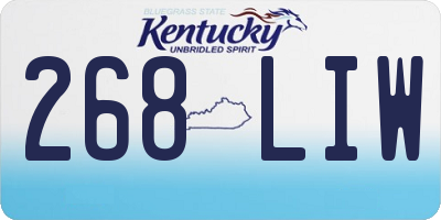 KY license plate 268LIW