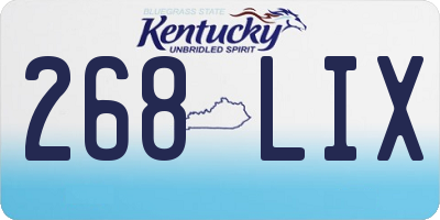 KY license plate 268LIX