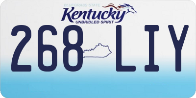 KY license plate 268LIY