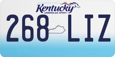 KY license plate 268LIZ