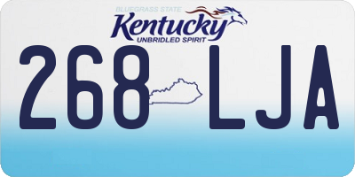 KY license plate 268LJA