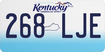 KY license plate 268LJE