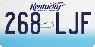 KY license plate 268LJF