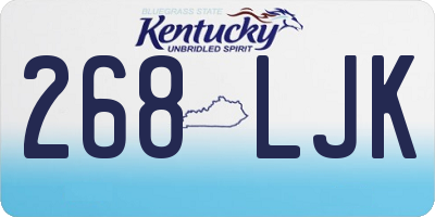 KY license plate 268LJK