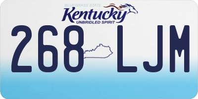 KY license plate 268LJM