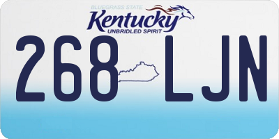 KY license plate 268LJN