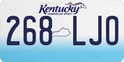 KY license plate 268LJO