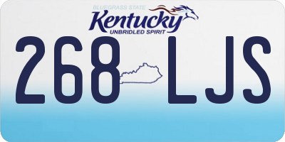 KY license plate 268LJS