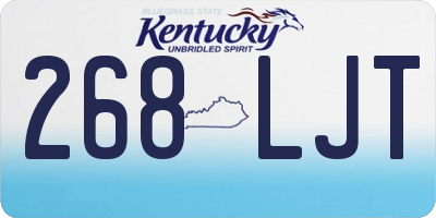 KY license plate 268LJT