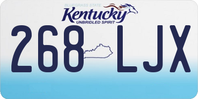 KY license plate 268LJX