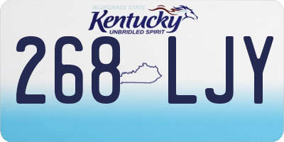 KY license plate 268LJY