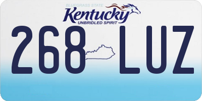 KY license plate 268LUZ