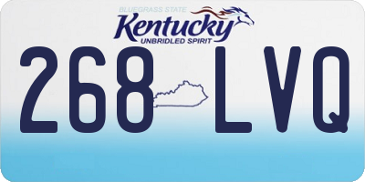 KY license plate 268LVQ