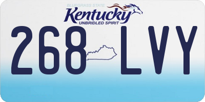 KY license plate 268LVY
