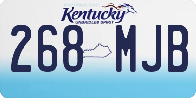 KY license plate 268MJB