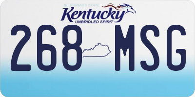 KY license plate 268MSG