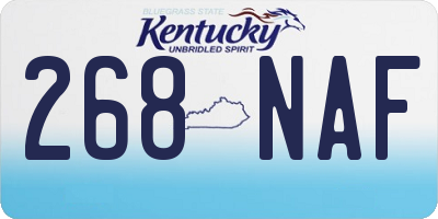 KY license plate 268NAF