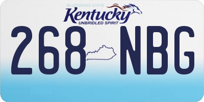 KY license plate 268NBG