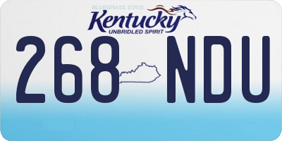KY license plate 268NDU