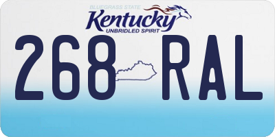 KY license plate 268RAL