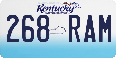 KY license plate 268RAM