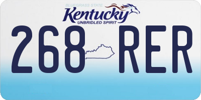 KY license plate 268RER
