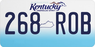 KY license plate 268ROB