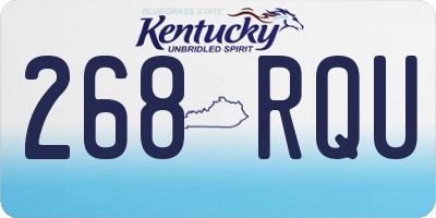 KY license plate 268RQU