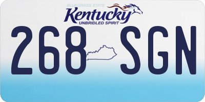 KY license plate 268SGN