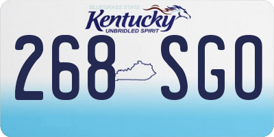 KY license plate 268SGO