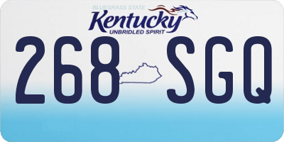 KY license plate 268SGQ