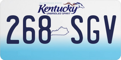 KY license plate 268SGV
