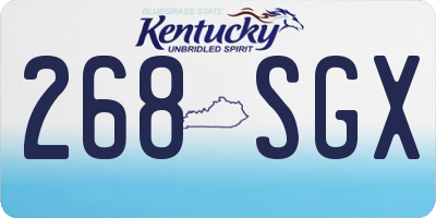 KY license plate 268SGX