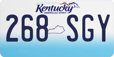 KY license plate 268SGY
