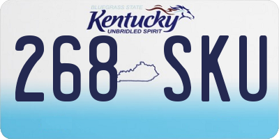 KY license plate 268SKU