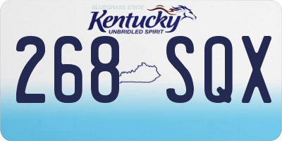 KY license plate 268SQX