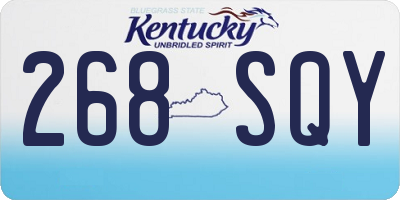 KY license plate 268SQY