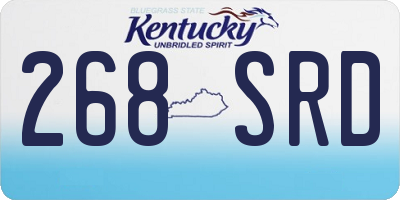 KY license plate 268SRD