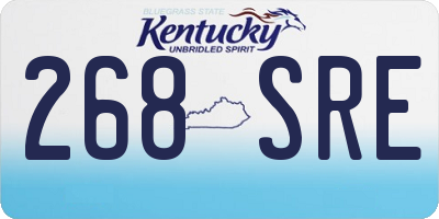 KY license plate 268SRE