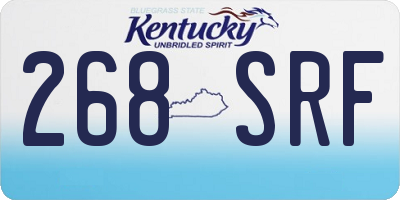 KY license plate 268SRF